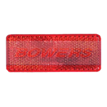 Red 90mm x 40mm Rectangular Stick On Self Adhesive Rear Reflector